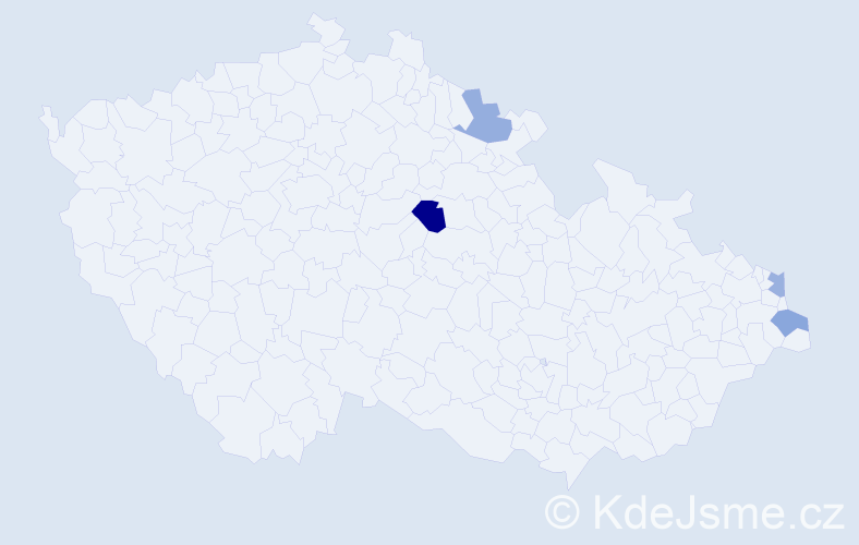Příjmení: 'Nahaj', počet výskytů 5 v celé ČR