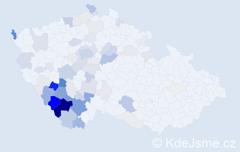 Příjmení: 'Podlešák', počet výskytů 248 v celé ČR