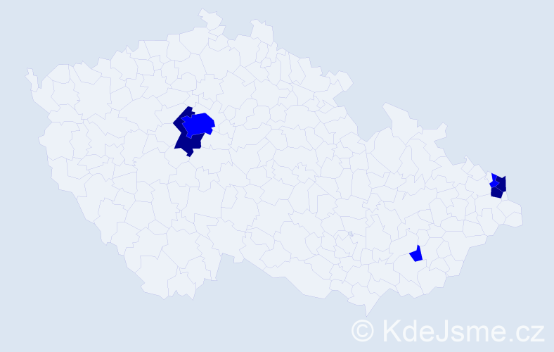 Příjmení: 'Bartulíková', počet výskytů 9 v celé ČR
