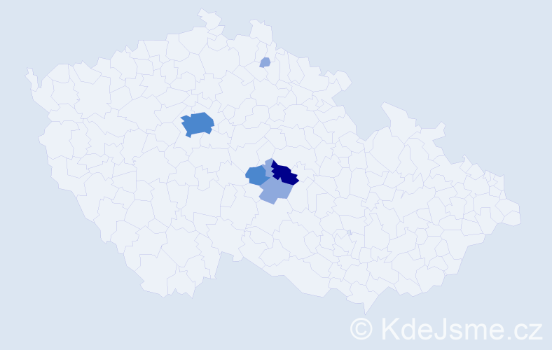 Příjmení: 'Ehrlerová', počet výskytů 11 v celé ČR