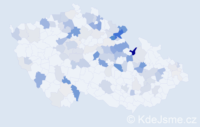 Příjmení: 'Kohlová', počet výskytů 363 v celé ČR