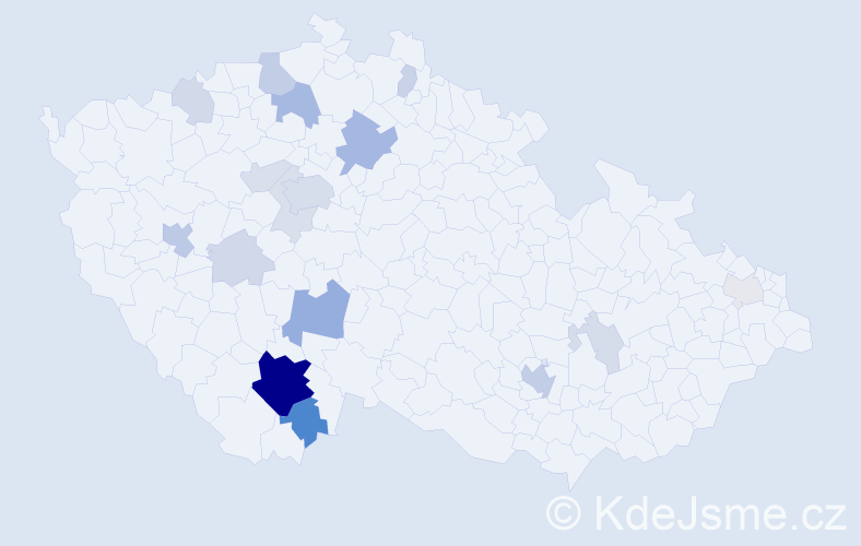 Příjmení: 'Seimlová', počet výskytů 59 v celé ČR