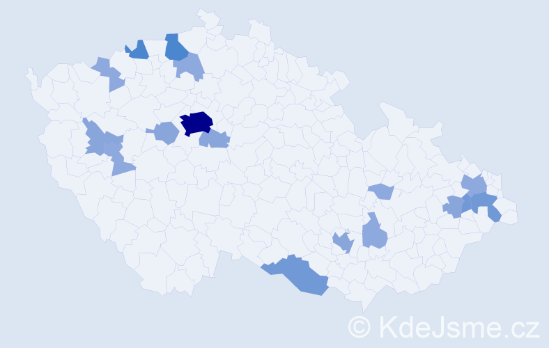 Příjmení: 'Pekar', počet výskytů 43 v celé ČR
