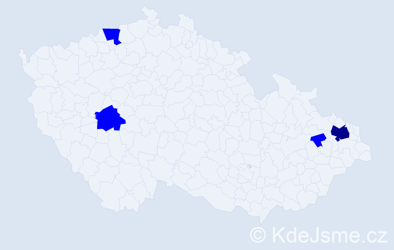 Příjmení: 'Fedoruc', počet výskytů 5 v celé ČR