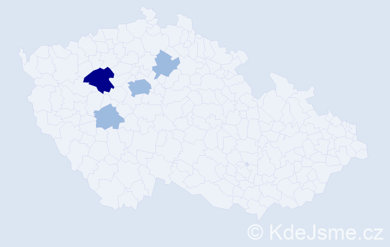 Příjmení: 'Mesár', počet výskytů 7 v celé ČR