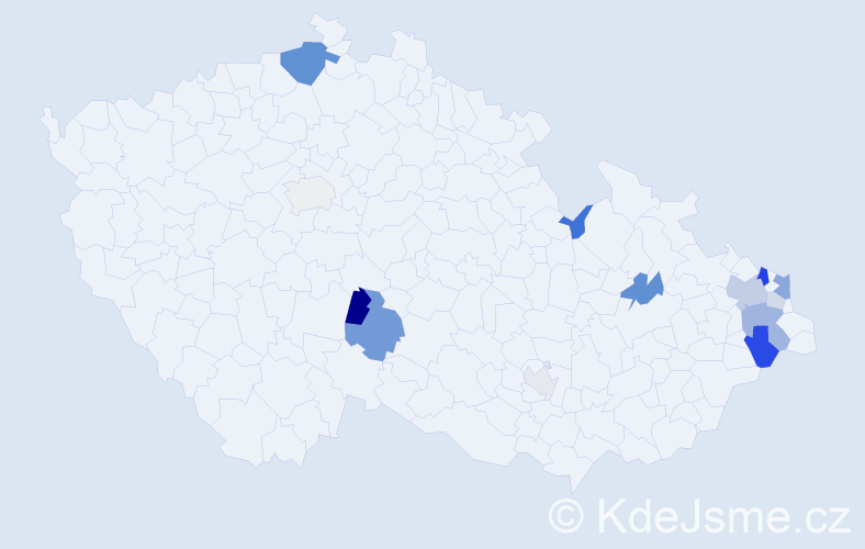 Příjmení: 'Ludvik', počet výskytů 34 v celé ČR