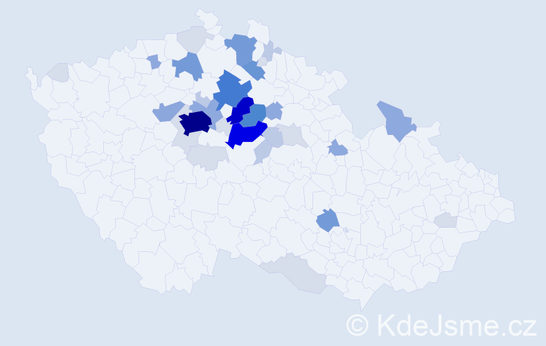 Příjmení: 'Senohrábek', počet výskytů 132 v celé ČR