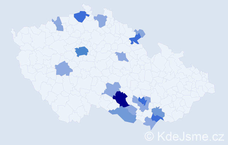 Příjmení: 'Mitysková', počet výskytů 53 v celé ČR