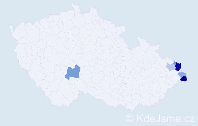 Příjmení: 'Pytlik', počet výskytů 25 v celé ČR