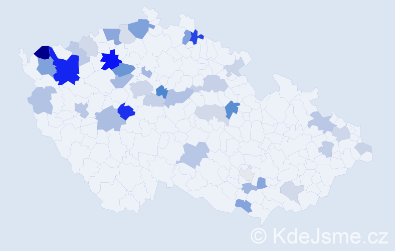 Příjmení: 'Bachmann', počet výskytů 95 v celé ČR