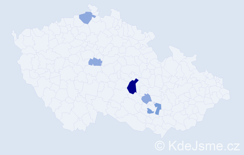 Příjmení: 'Vrša', počet výskytů 12 v celé ČR