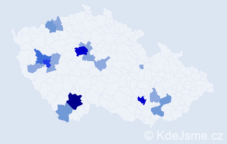 Příjmení: 'Wohlgemuth', počet výskytů 62 v celé ČR