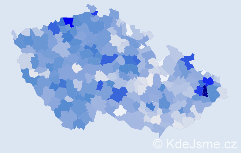 Příjmení: 'Holub', počet výskytů 6439 v celé ČR