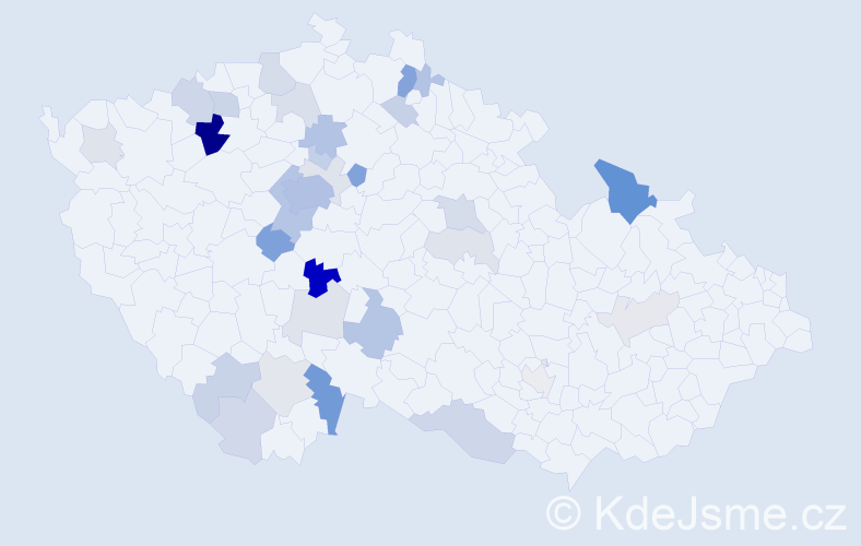 Příjmení: 'Poustecká', počet výskytů 95 v celé ČR