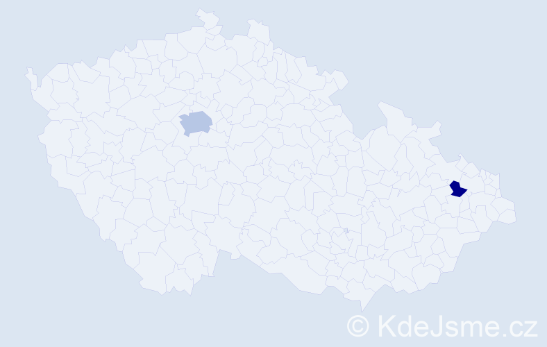 Příjmení: 'Kaniuk', počet výskytů 4 v celé ČR