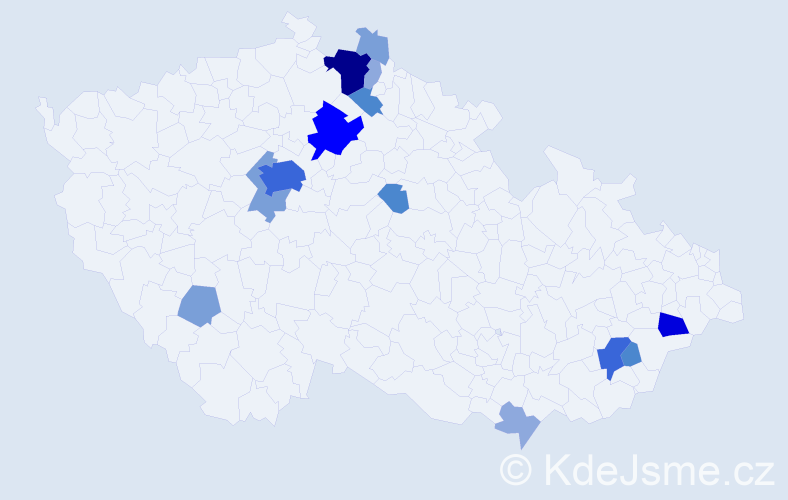 Příjmení: 'Knéblová', počet výskytů 43 v celé ČR