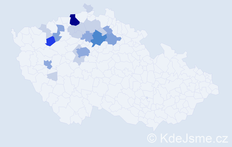 Příjmení: 'Bázlerová', počet výskytů 51 v celé ČR