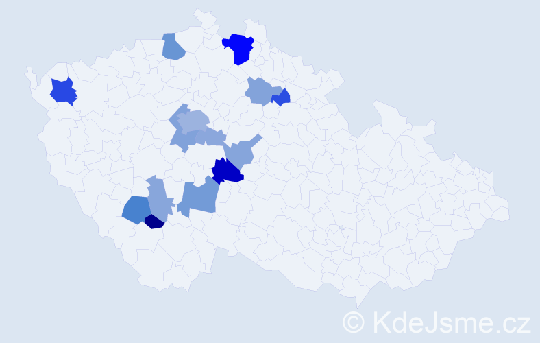 Příjmení: 'Hauzer', počet výskytů 38 v celé ČR