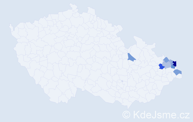Příjmení: 'Burek', počet výskytů 37 v celé ČR