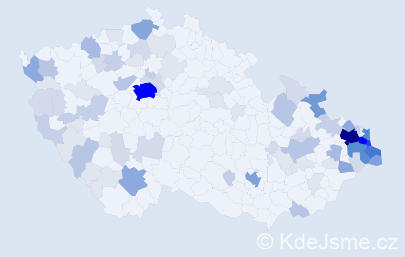 Příjmení: 'Baron', počet výskytů 327 v celé ČR
