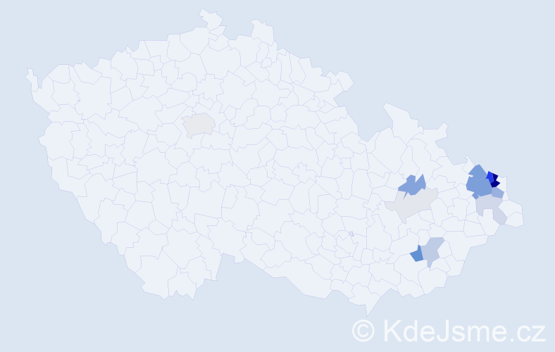 Příjmení: 'Starostka', počet výskytů 69 v celé ČR