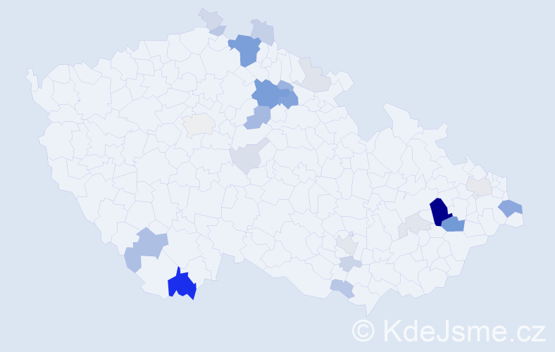 Příjmení: 'Bernkopf', počet výskytů 73 v celé ČR