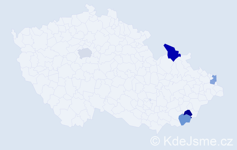 Příjmení: 'Zajic', počet výskytů 8 v celé ČR