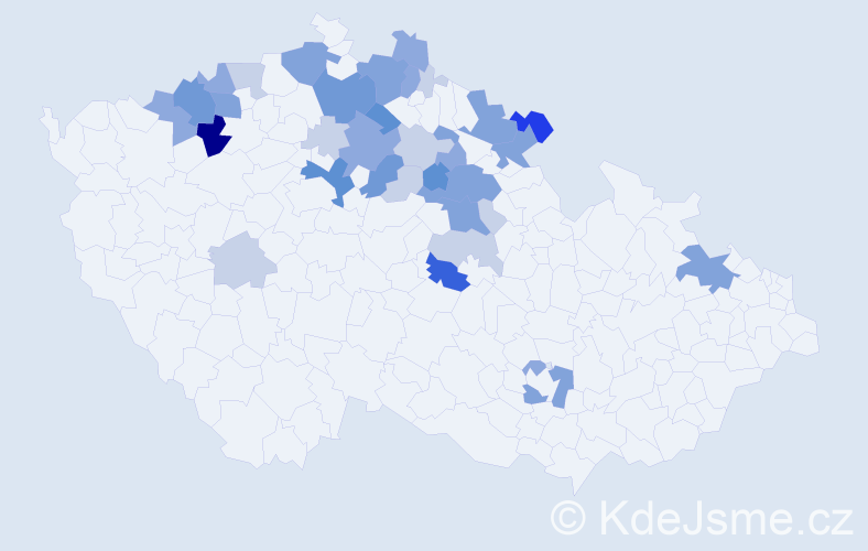 Příjmení: 'Štejnar', počet výskytů 106 v celé ČR