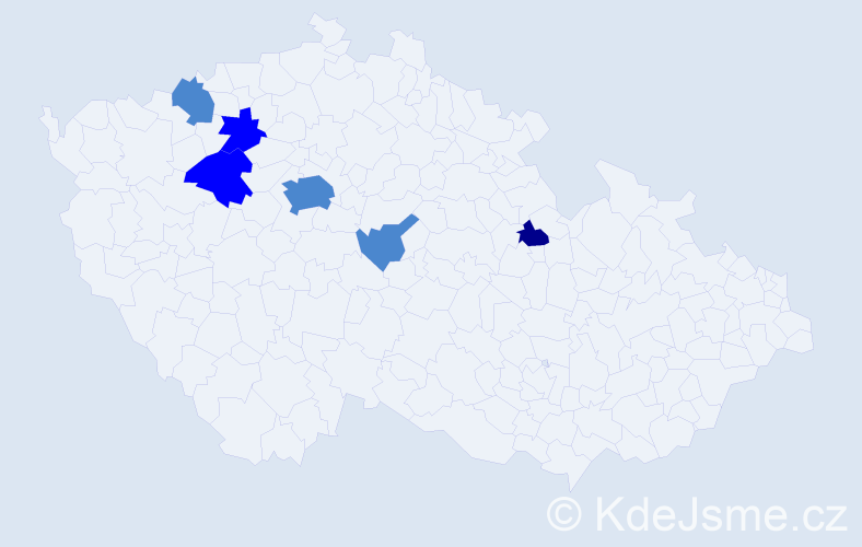 Příjmení: 'Heulerová', počet výskytů 10 v celé ČR