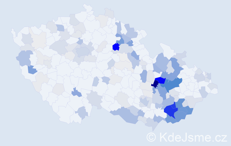 Příjmení: 'Mikulka', počet výskytů 650 v celé ČR