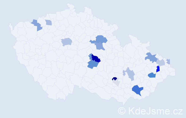 Příjmení: 'Mečiarová', počet výskytů 37 v celé ČR