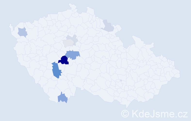 Příjmení: 'Vyternová', počet výskytů 22 v celé ČR