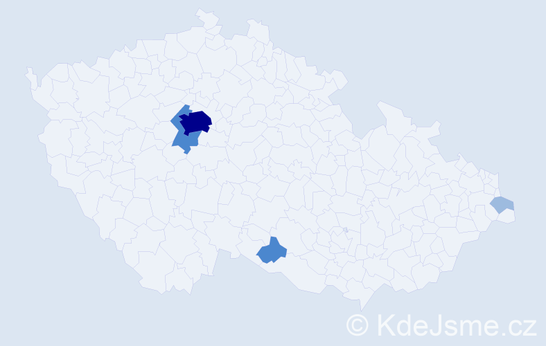 Příjmení: 'Belladová', počet výskytů 9 v celé ČR