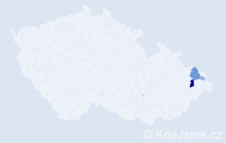 Příjmení: 'Kaczmarzová', počet výskytů 10 v celé ČR