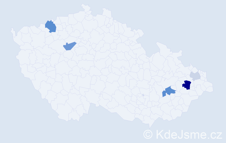Příjmení: 'Dávidíková', počet výskytů 10 v celé ČR