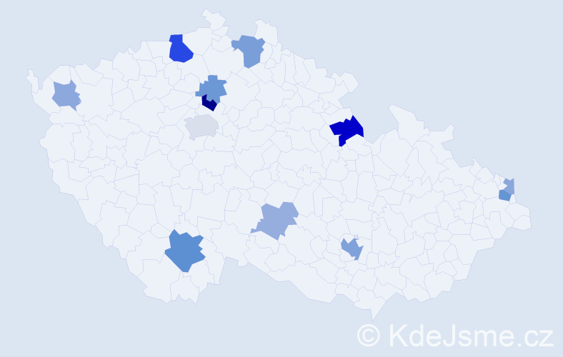 Příjmení: 'Krautschneider', počet výskytů 25 v celé ČR