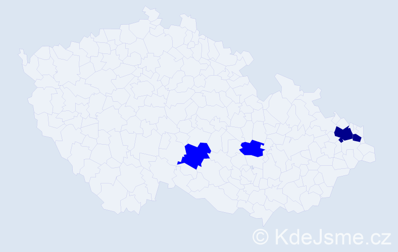 Příjmení: 'Bohanus', počet výskytů 10 v celé ČR