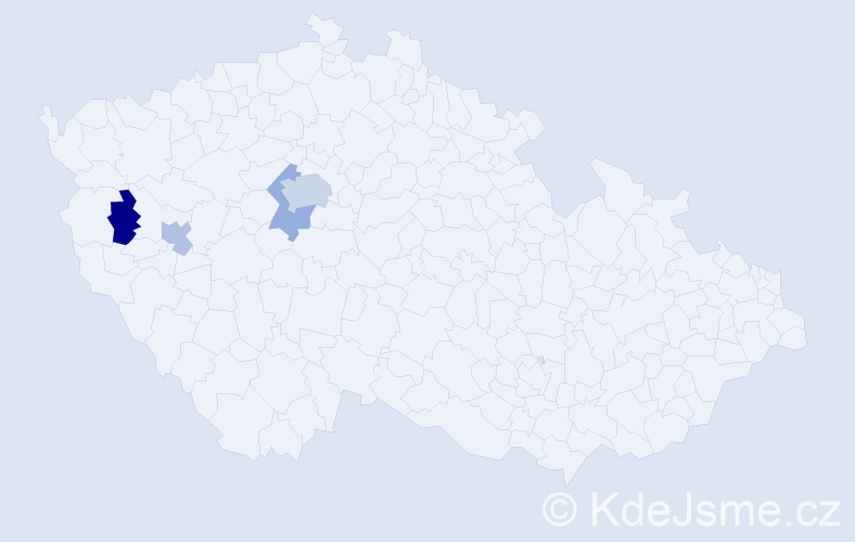 Příjmení: 'Kapáková', počet výskytů 6 v celé ČR
