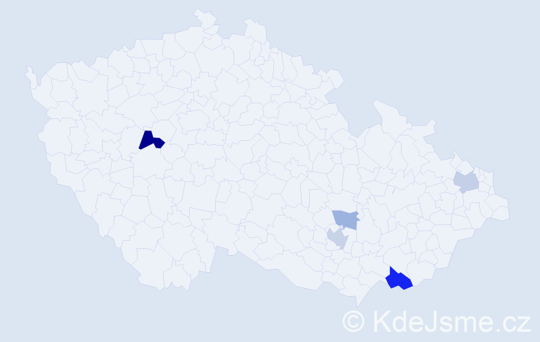 Příjmení: 'Iláš', počet výskytů 11 v celé ČR