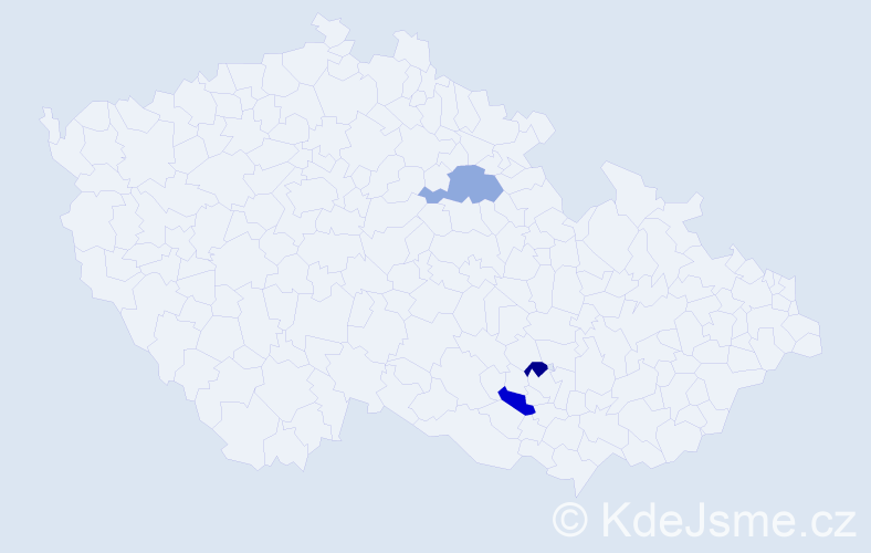 Příjmení: 'Ocelník', počet výskytů 3 v celé ČR