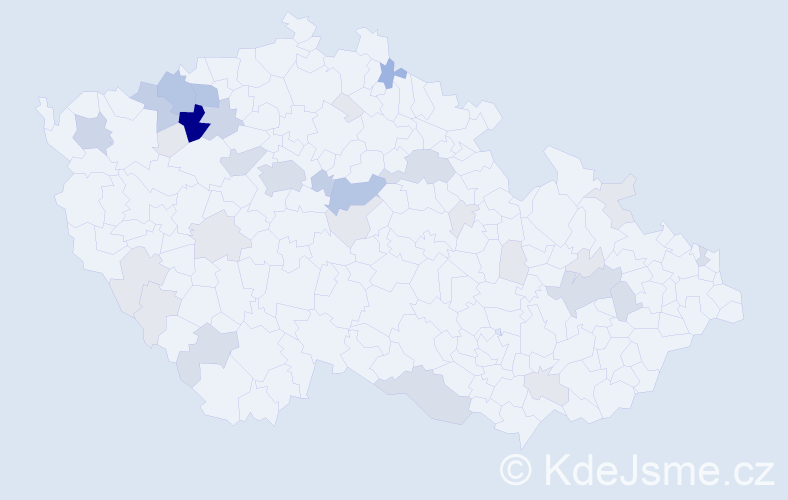Příjmení: 'Tatár', počet výskytů 105 v celé ČR