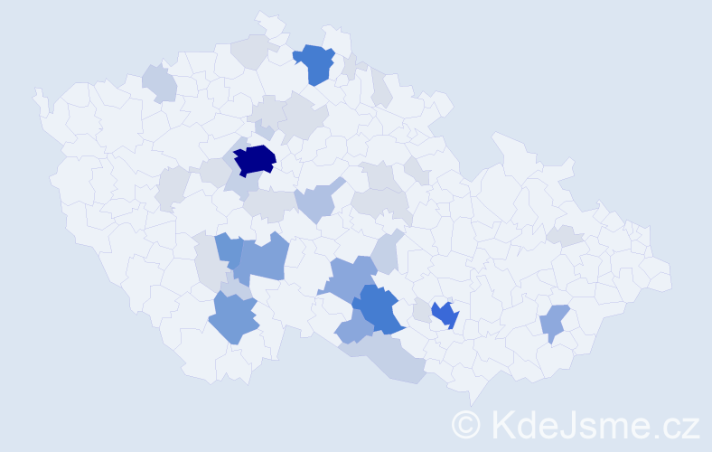 Příjmení: 'Máchalová', počet výskytů 124 v celé ČR