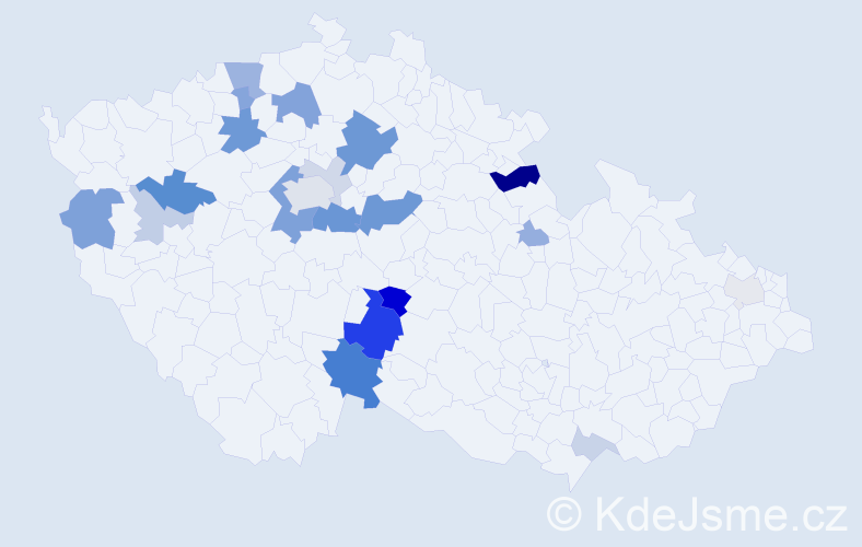 Příjmení: 'Bejda', počet výskytů 62 v celé ČR