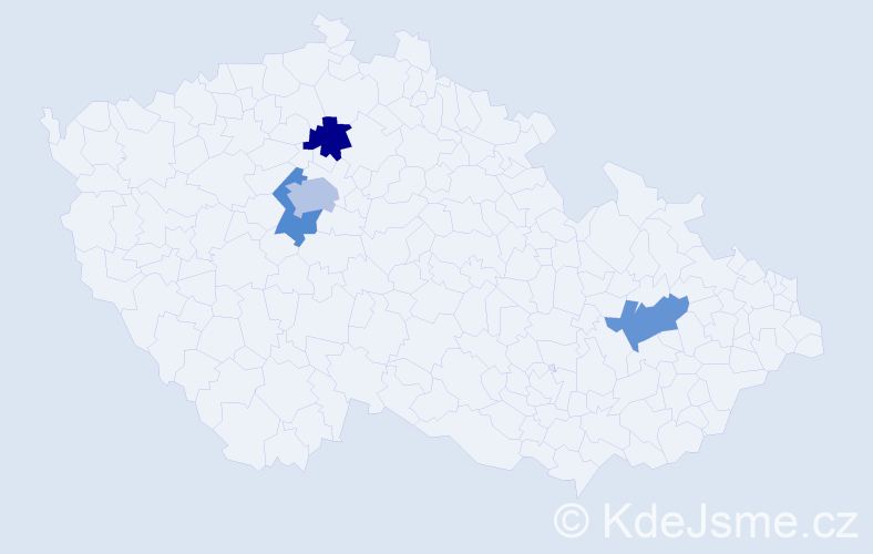 Příjmení: 'Krameriová', počet výskytů 5 v celé ČR