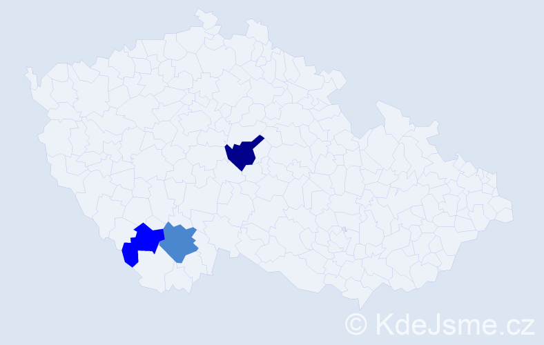 Příjmení: 'Aufrecht', počet výskytů 6 v celé ČR