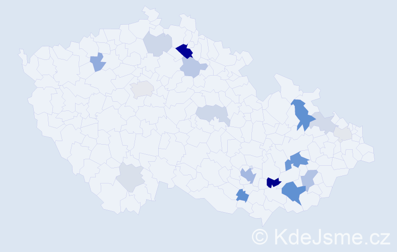 Příjmení: 'Ledabylová', počet výskytů 43 v celé ČR