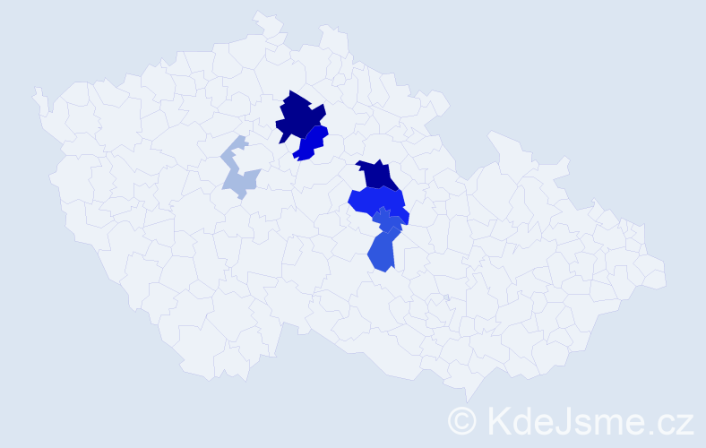 Příjmení: 'Dobrkovská', počet výskytů 48 v celé ČR