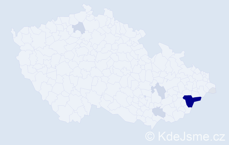 Příjmení: 'Tlašek', počet výskytů 37 v celé ČR