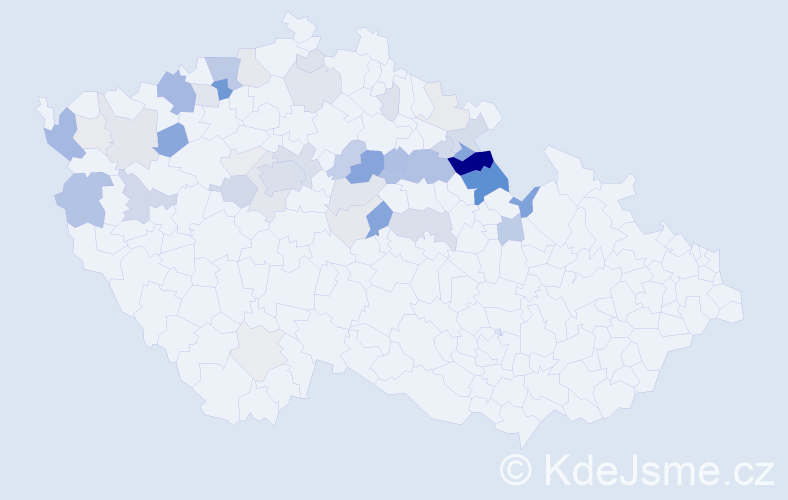 Příjmení: 'Bašek', počet výskytů 165 v celé ČR