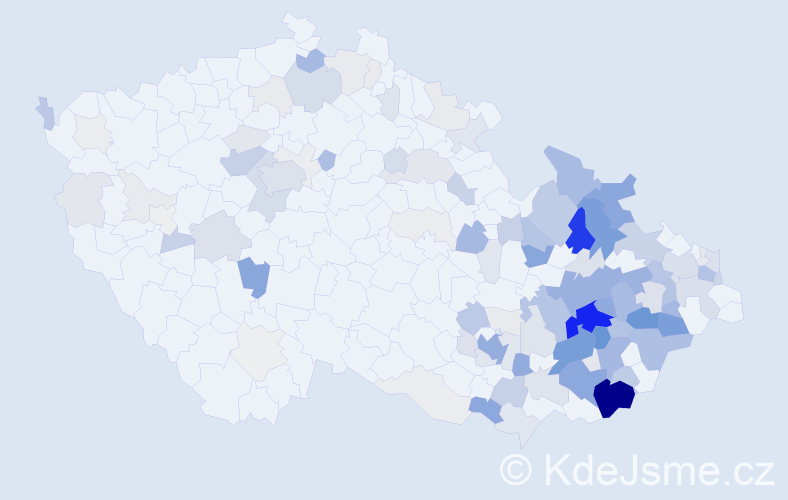 Příjmení: 'Ondrušková', počet výskytů 505 v celé ČR